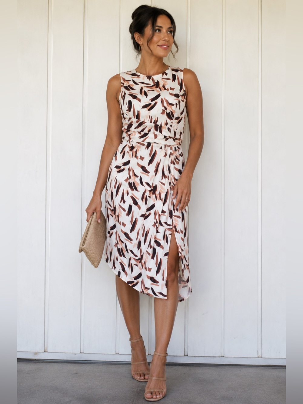 NWT WHITE HOUSE BLACK MARKET ABSTRACT ASYMMETRICAL SLEEVELESS COCKTAIL DRESS 8